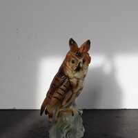 Vintage Great Horned Owl Figurine. Ceramic, Silky Matte Finish, Cottagecore Mantel Decor, Owl Lover,