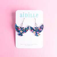 Floral Owl Acrylic Dangle Earrings with Titanium Ear Wires