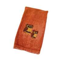 Vintage // Martex Hand Towel, Embroidered Owls, 1970s Retro Decor // USA Made