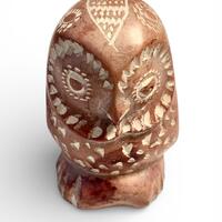 Vintage Owl Sculpture Hand Carved, Bird Figurine, Owl Decorative Figurine, Home Decor Collectible, D