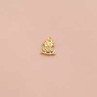 18K Gold Filled Owl Charms,Gold CZ Flying Pendant for DIY Jewelry Making Supply