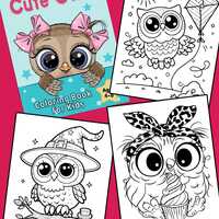 Owls Coloring Book for Kids: 50 Cute Animals Printable Pages (Digital Download)