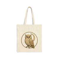 Japanese Owl Tote Bag, Embroidery Style Illustration, Minimal Japandi Canvas Tote, Natural Eco Bag,