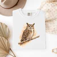 Watercolor Owl Shirt, Night Bird Art Tee, Bird Lover Gift