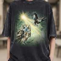 Owl Vintage 90s T-Shirt, Woodland Lover Gift, Retro Forest Bird Tee, Rustic Wildlife Nature Unisex T