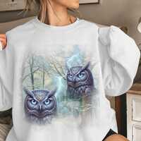 Owl Sweatshirt Vintage Wildlife Graphic Crewneck, Forest Bird Sweater, Nature Lover Gift, Barn Owl G