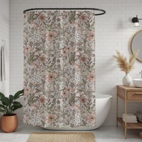 VINTAGE FLORAL OWL Shower Curtains, Forest Birds Shower Curtains, Cottagecore Home Decor, Retro Flow
