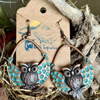 Funky Owl Blues Earrings