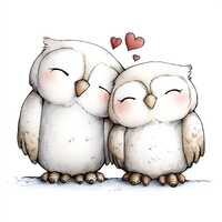 Owls in Love Clip Art 10 High Res JPGs Scrapbooking, Junk Journals, Card Making, Crafting, Digital D