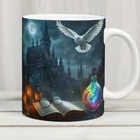 Fantasy Magic Mug PNG, Owl Wizard Potion Book 11oz Mug Sublimation Design, Gothic Night