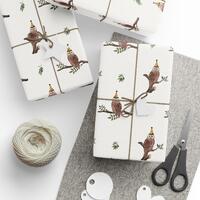 Funny Owl Birthday Wrapping Paper: Pun Gift Wrap for Grandpa
