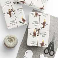 Personalized Party Owls Wrapping Paper Roll: Custom Name Grandpa, Husband Dad Funny Owl Pun Birthday