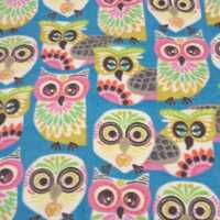 Plush Cotton Flannel,Owls Allover Novelty Fabric Scant 1 Yd x 40 Prewashed #N1229