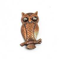 Vintage Copper Owl Pin Bell Trading Company