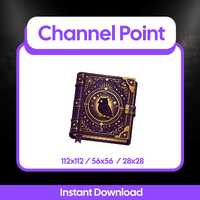 Owl Grimoire Channel Point Icon | Witchy Book Reward for Twitch | Mystic Fantasy Stream Asset