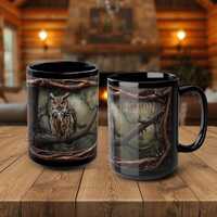 Personalized Owl Mug &ndash; Custom Coffee Cup for Bird Lovers, Mom, Grandma &ndash; Woodland Owl Gi