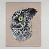 Owl Oil Painting Original Bird Art 8x10 Small Canvas Wall Art