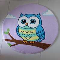 Hand-Tufted Wool Owl Rug, Kids Room Decor