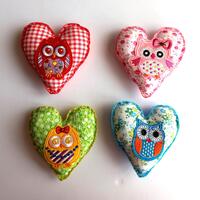 Pocket Heart Owl Pillows &ndash; Mascot Relics from the Cosmic Rock Opera, Set of Four