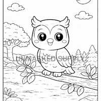 Owl Coloring Page &ndash; Simple, Bold Lines, Autism & ADHD Friendly (Printable PDF)