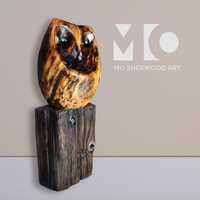 Maplewood burl carved owl