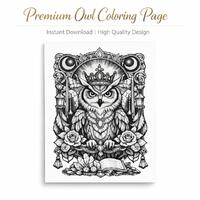 Premium Owl Coloring Bundle &ndash; 2 Detailed Owl Pages + Bonus Bookmark | Adult Coloring Book Prin