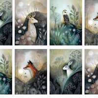 Rice Paper for Decoupage / Fox Rabbit Owl Deer Woodland Animals / 1 Rice Paper / A4 / Customizable