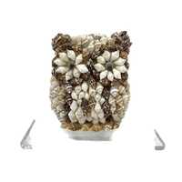 Handcrafted Shell Art Owl Figurine Folk Art 3 Inch Vintage Animal Decor MCM