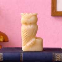 Vintage Onyx Hand Carved Owl Figurine MCM Midcentury Modern Stone Sculpture Bookend