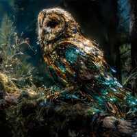 Steampunk Owl Digital Art Print, Tech-Organic Guardian (High-Res Digital Download)