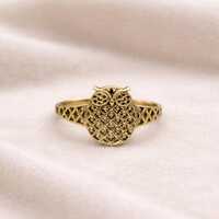 Gold Owl Ring, Vintage Owl Jewelry, Animal Ring, Minimalist Nature Ring, Boho Owl Band, Cute Bird Ri