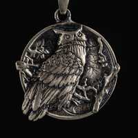 Personalized Owl Necklace, 925 Sterling Silver Owl Pendant, Wisdom Symbol Jewelry, Nature Bird Charm