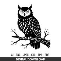Owl SVG : Bird Clipart Cut File for Cricut Silhouette