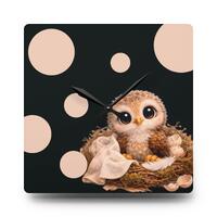 Baby Owl, Acrylic Wall Clock