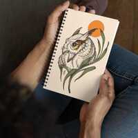 Owl Knowledge Spiral Notebook,  Owl Art Design