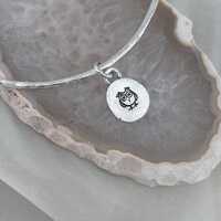 Owl Sterling Silver Bangle, Bracelet, Jewelry, Boho, Chic, Simple, Charm bracelet