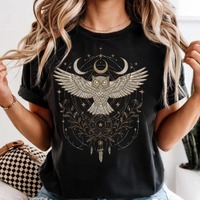 Celestial Owl Graphic T-Shirt &ndash; Mystic Moon, Witchy Boho Tee