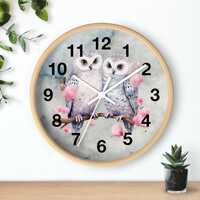 Watercolor Bird Floral Owl Silent Wall Clock