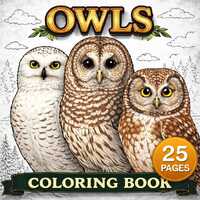 25 Owl Coloring Pages Printable &ndash; Beautiful Owl Species, Instant Download PDF, by Mimi Panda