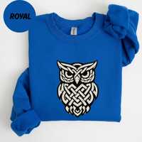 Celtic Owl Shirt, Viking Knotwork Owl Tee, Norse Wisdom Animal Design, Tribal Owl Sweatshirt