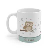Dream Big Owl Mug | Personalized Name Nighttime Nursery Ceramic Mug