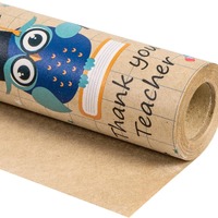 Owl Thank You Teacher Wrapping Paper &ndash; Kraft Paper Gift Wrap