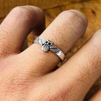 Soaring Owl Ring, Gothic Bird Ring, Animal Ring, 925 Sterling Silver Ring, Nature Inspired Ring
