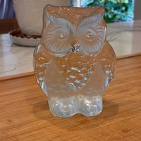 1970s Viking Glass Company Clear & Frosted Owl