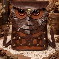 Leather Owl Waist Bag &ndash; Crossbody Phone Pouch | Gothic Renaissance Accessory