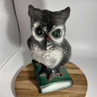 Ceramic Owl on Book Figure 9&rdquo; Atlantic Mold