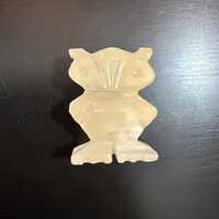 Small Carved Onyx Owl with Slit - 2"