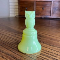 Boyd Glass Vintage Uranium Glass Owl Bell