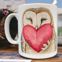 Barn owl mug, owl mugs, barn owl gifts, owl gifts, barn owl valentine gift, woodland mug, woodland c