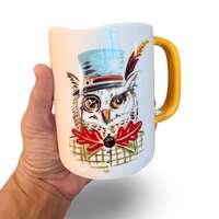 Angela Staehling Autumn Owl Mug &ndash; 16 oz Ceramic Sketchbook Series